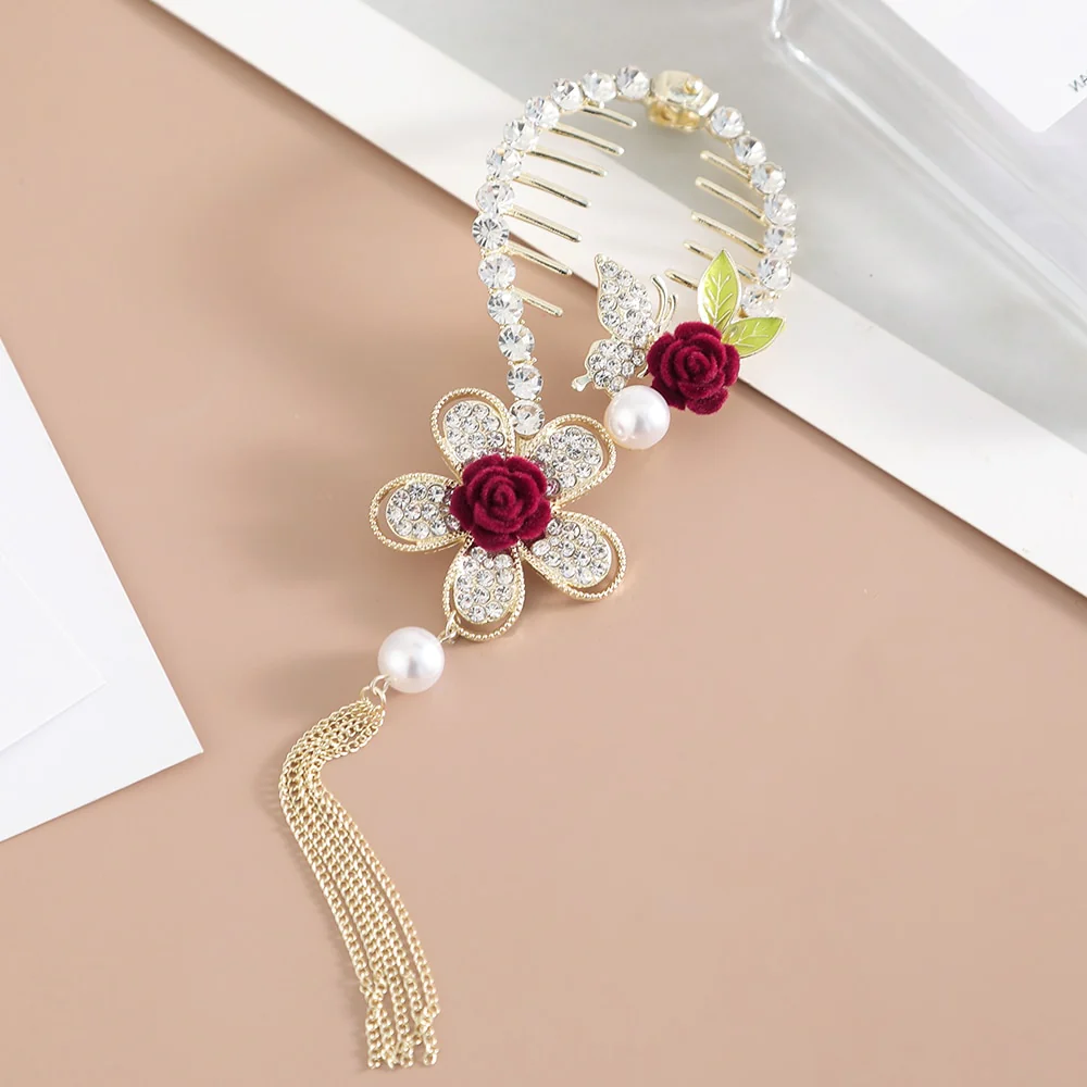 Pearl Rhinestone Hair Claw Clips - Image 23