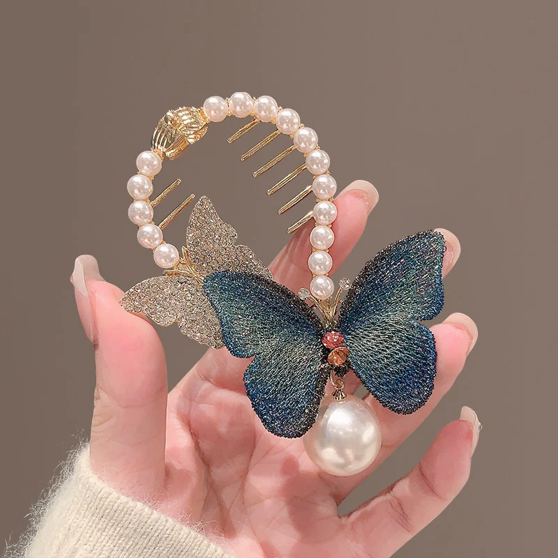 Pearl Rhinestone Hair Claw Clips - Image 30