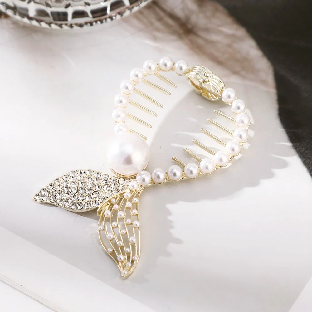 Pearl Rhinestone Hair Claw Clips - Image 35