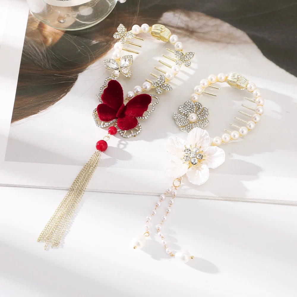 Pearl Rhinestone Hair Claw Clips - Image 39