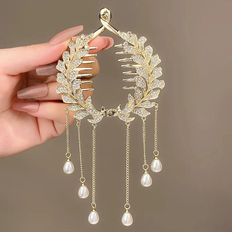 Pearl Rhinestone Hair Claw Clips - Image 43