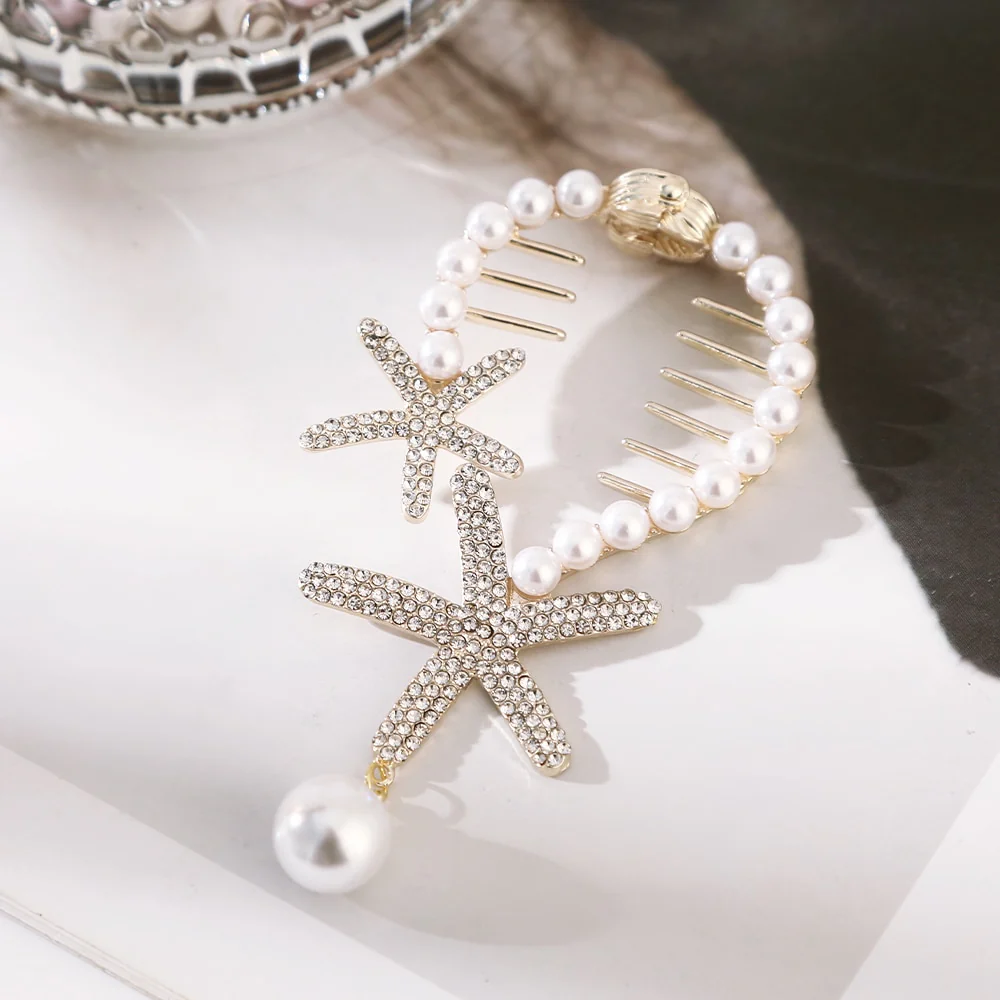 Pearl Rhinestone Hair Claw Clips - Image 9