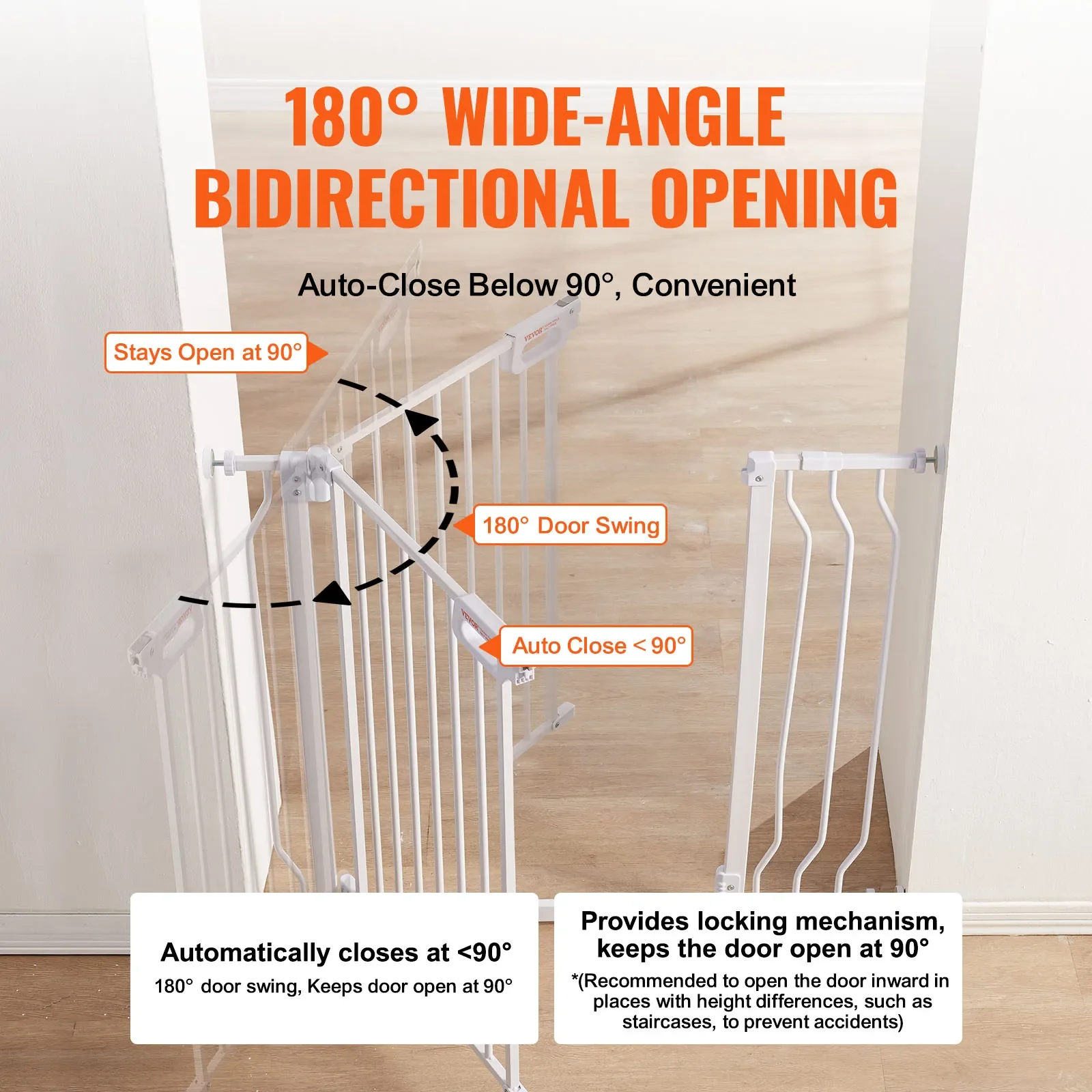 Pet Baby Gate 29.5"-39"/ 48.4"/ 53"/ 57.8" Extra Wide 30" - Image 3