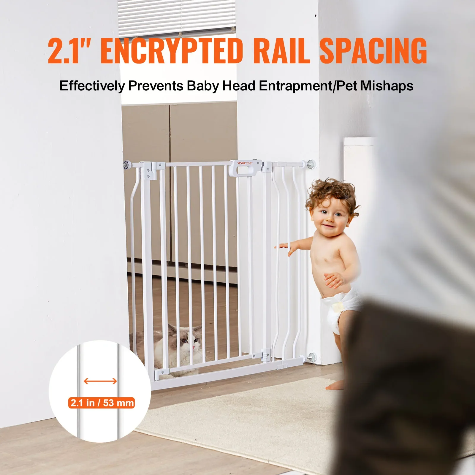 Pet Baby Gate 29.5"-39"/ 48.4"/ 53"/ 57.8" Extra Wide 30" - Image 4