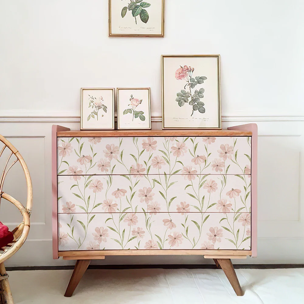 Pink Floral Peel And Stick Wallpaper - Image 2