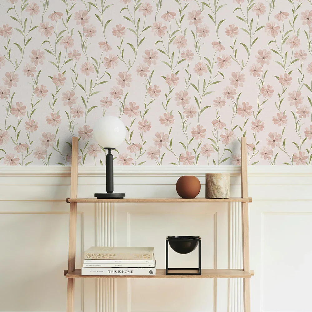 Pink Floral Peel And Stick Wallpaper - Image 5