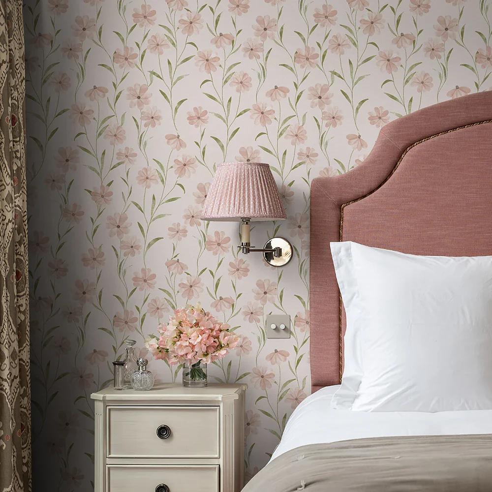 Pink Floral Peel And Stick Wallpaper - Image 6