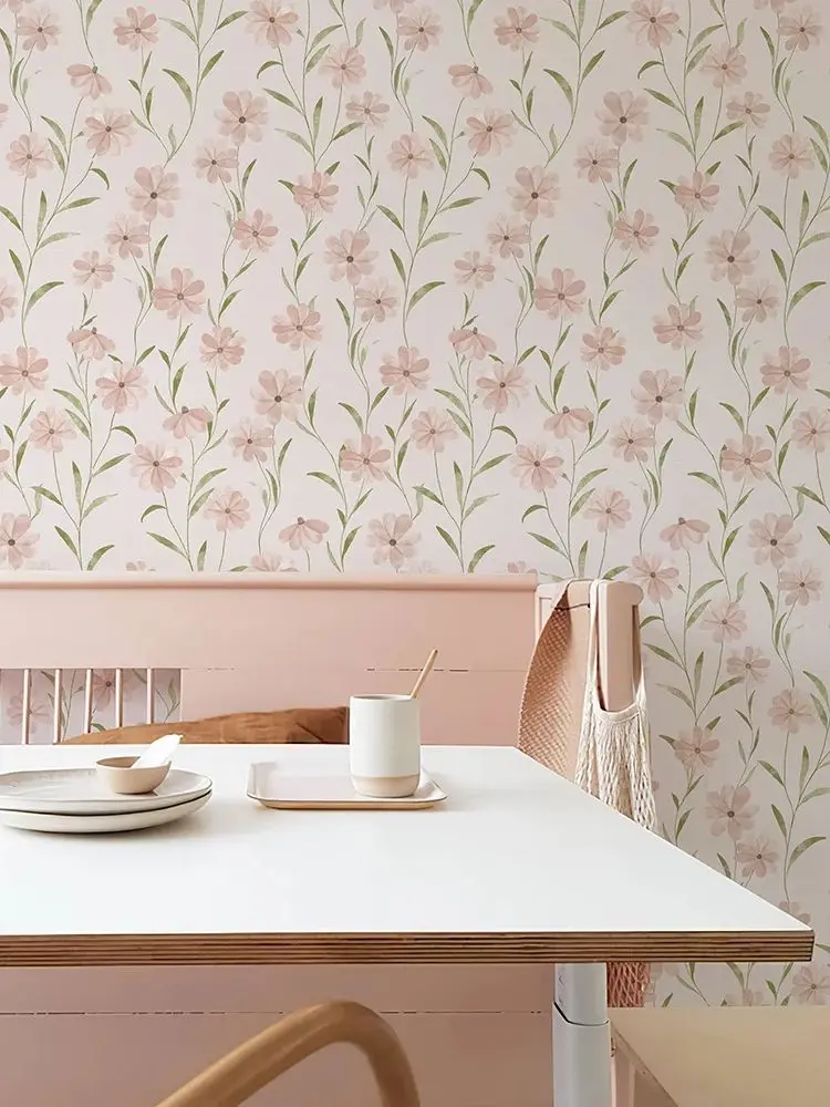 Pink Floral Peel And Stick Wallpaper - Image 7