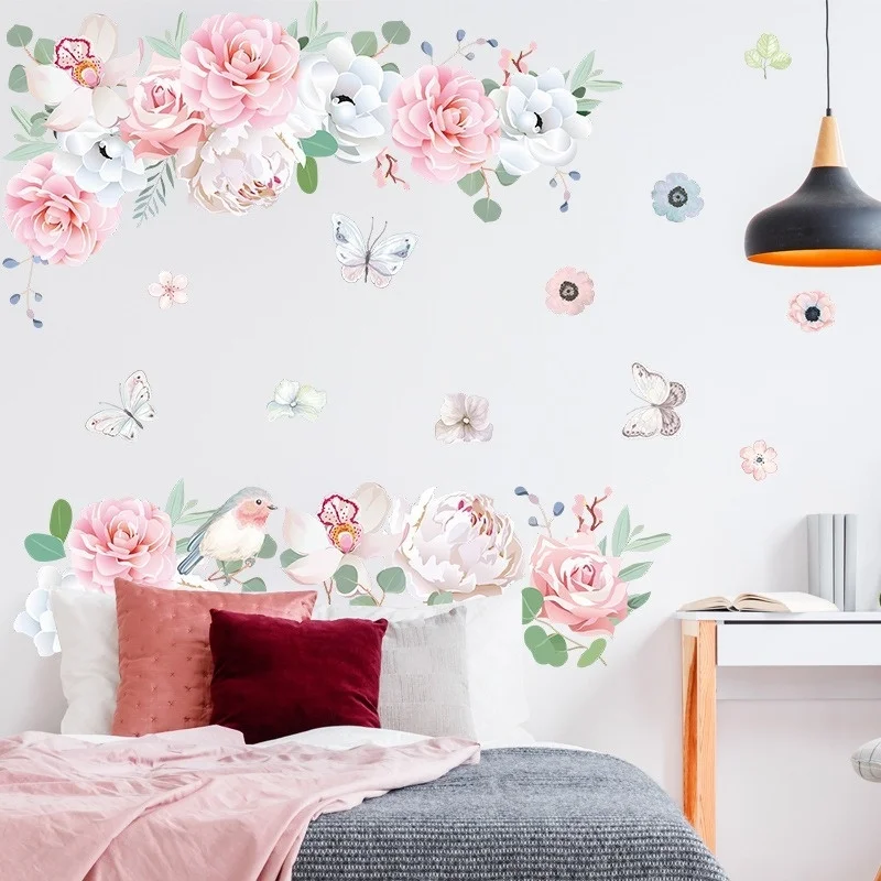 Pink Peony Flowers Wall Stickers - Image 2