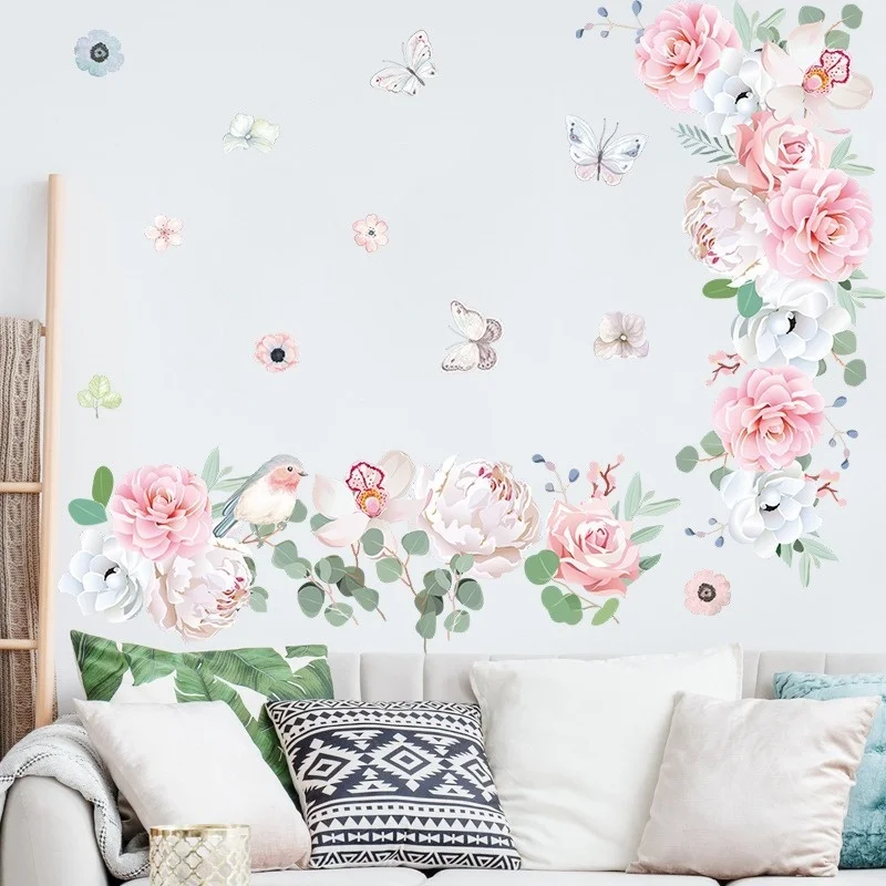 Pink Peony Flowers Wall Stickers - Image 3