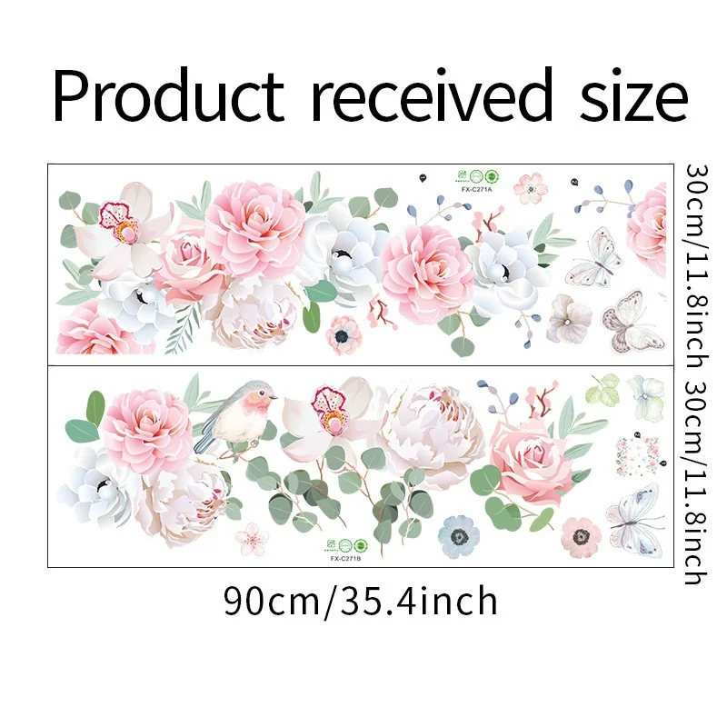 Pink Peony Flowers Wall Stickers - Image 5