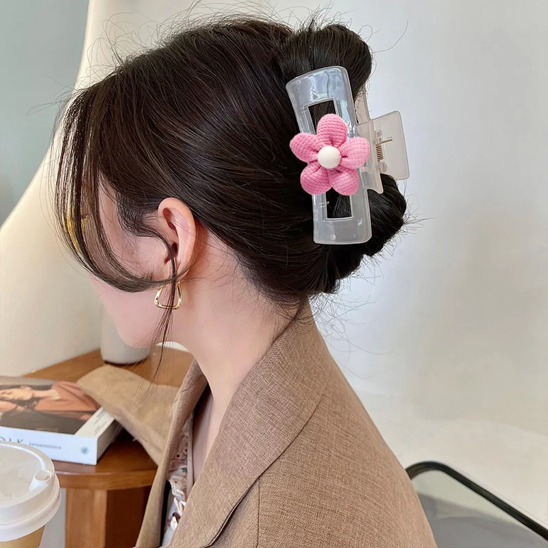 40 Styles Plush Synthetic Fabric Flower Hair Claw - Image 11