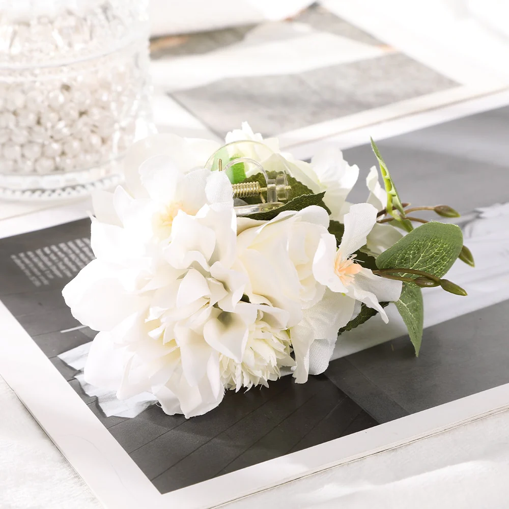 40 Styles Plush Synthetic Fabric Flower Hair Claw - Image 13