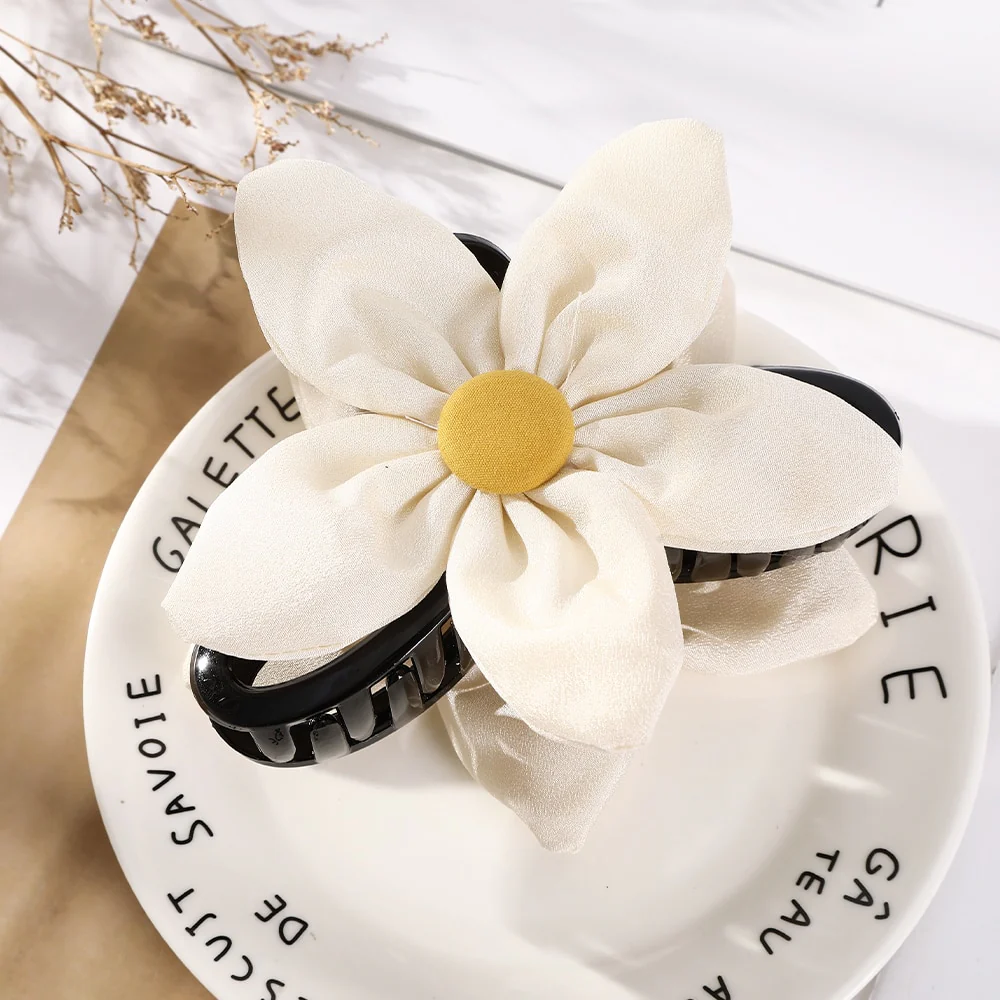 40 Styles Plush Synthetic Fabric Flower Hair Claw - Image 14