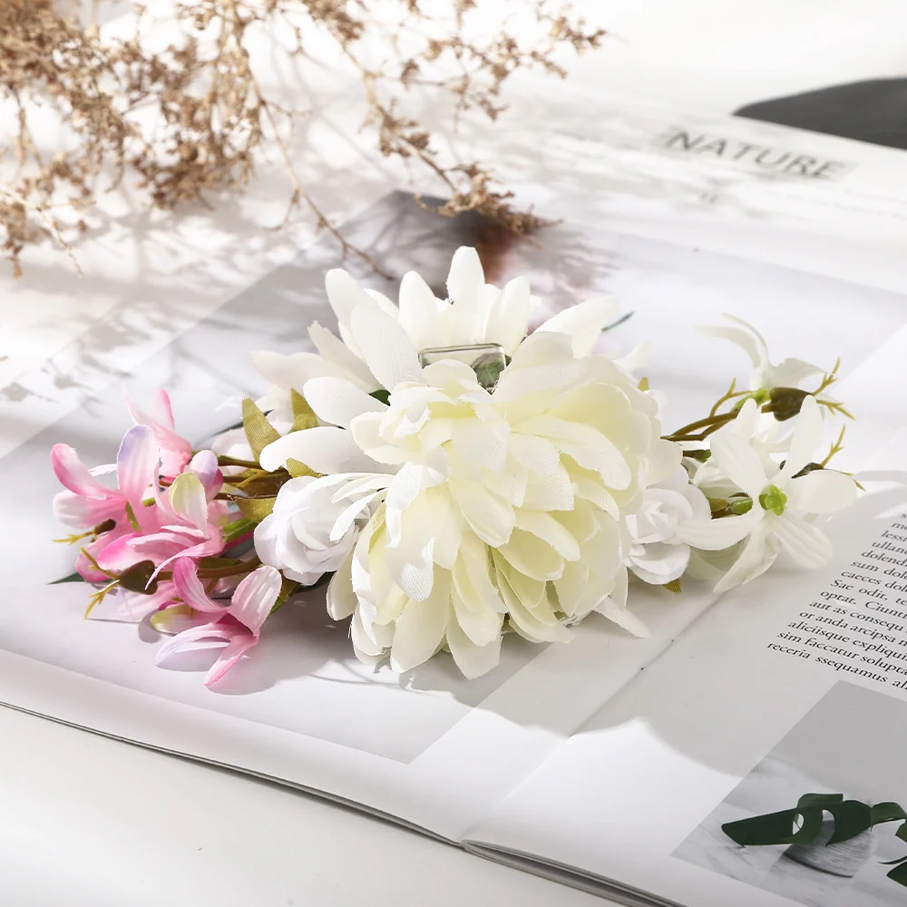 40 Styles Plush Synthetic Fabric Flower Hair Claw - Image 16