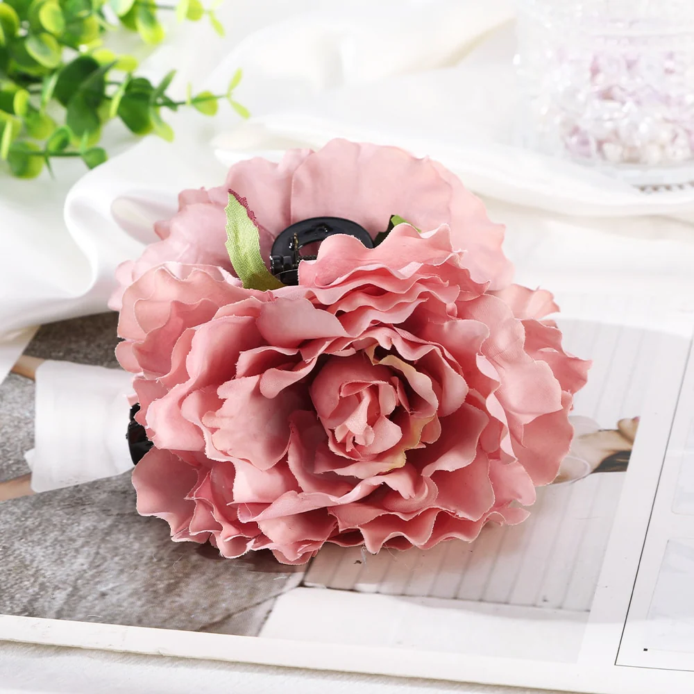 40 Styles Plush Synthetic Fabric Flower Hair Claw - Image 17