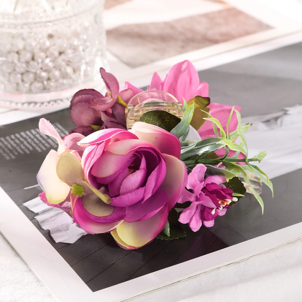 40 Styles Plush Synthetic Fabric Flower Hair Claw - Image 2