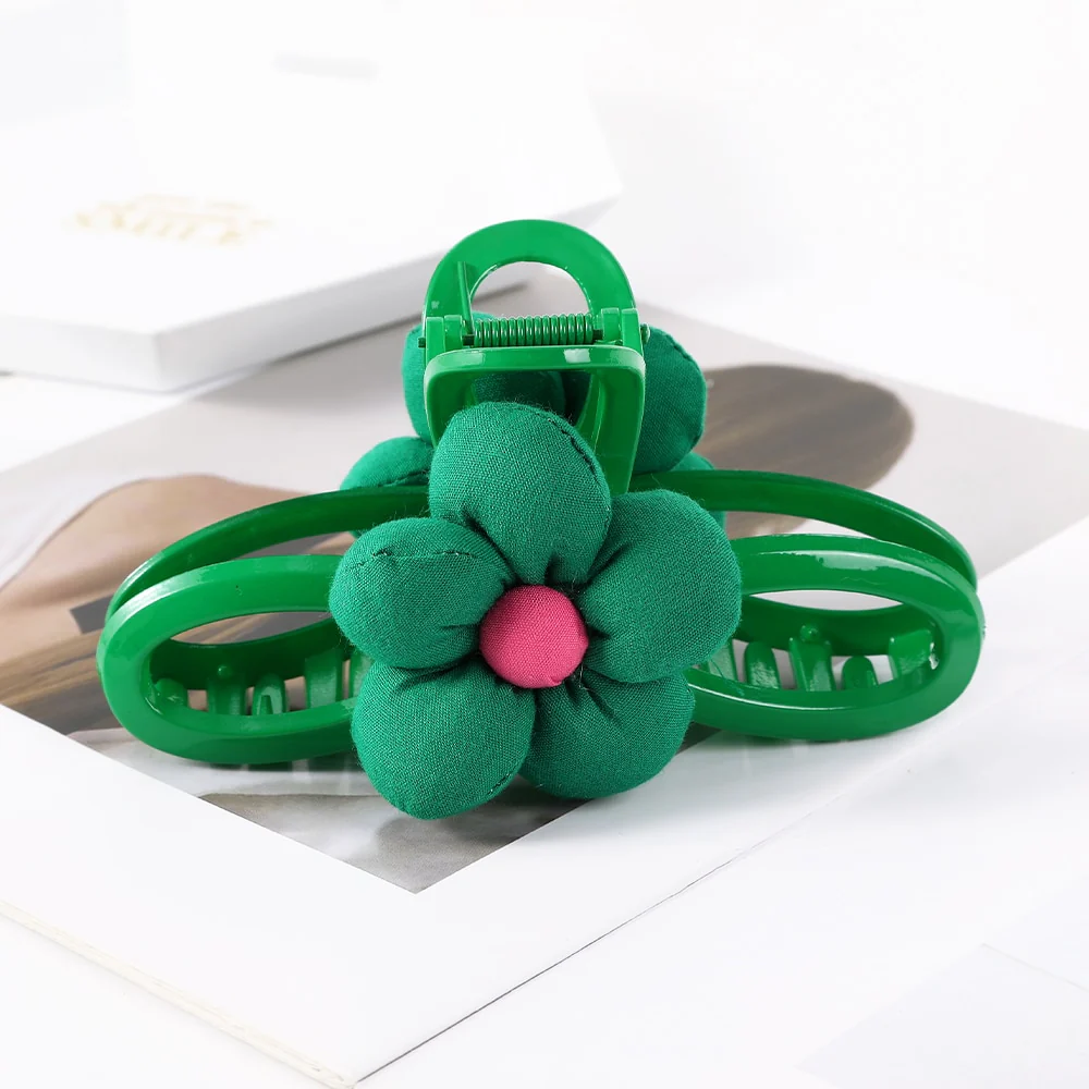 40 Styles Plush Synthetic Fabric Flower Hair Claw - Image 20
