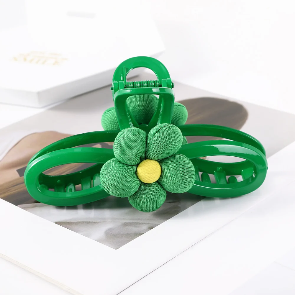 40 Styles Plush Synthetic Fabric Flower Hair Claw - Image 24