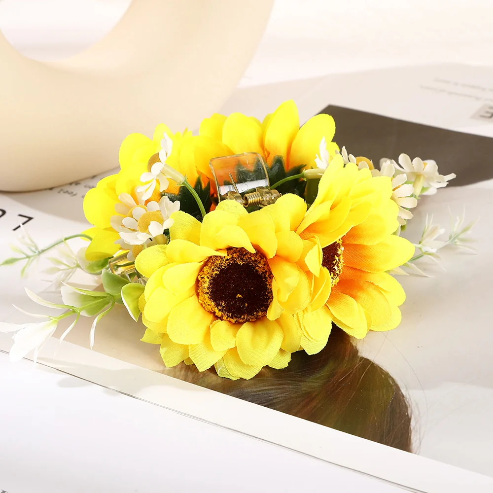 40 Styles Plush Synthetic Fabric Flower Hair Claw - Image 29