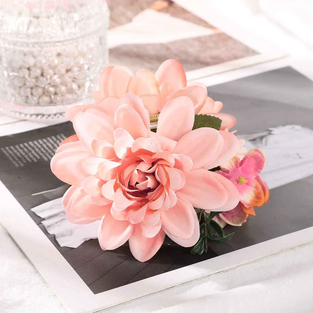 40 Styles Plush Synthetic Fabric Flower Hair Claw - Image 33