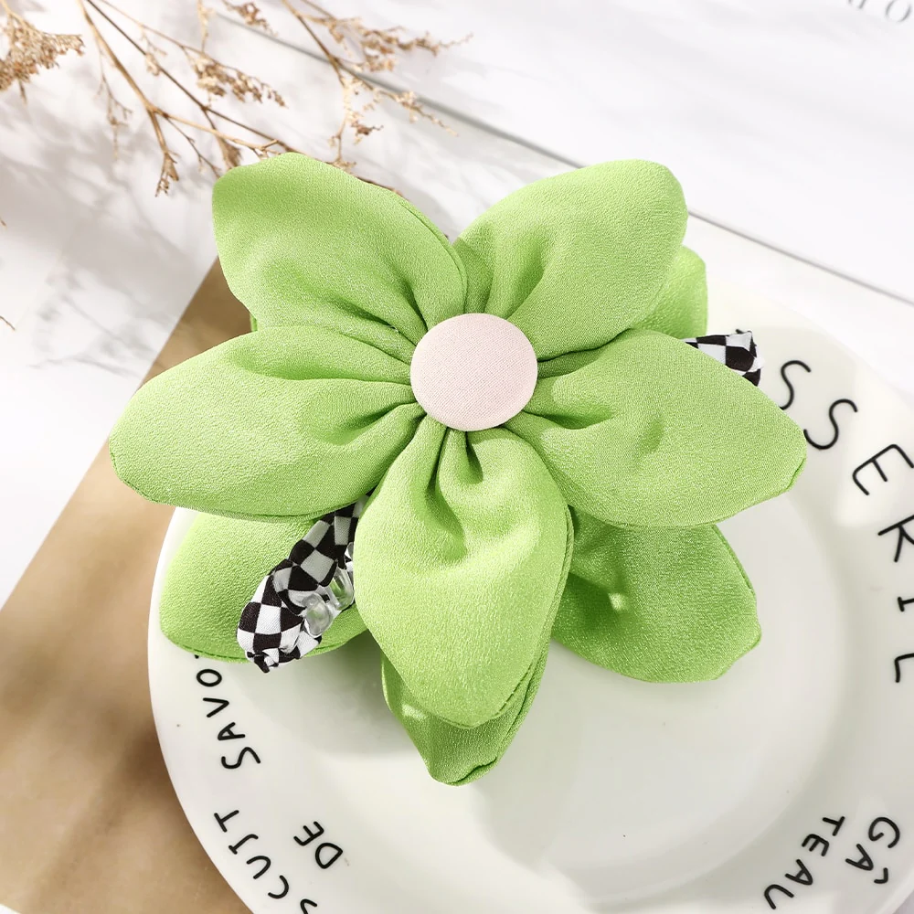 40 Styles Plush Synthetic Fabric Flower Hair Claw - Image 35