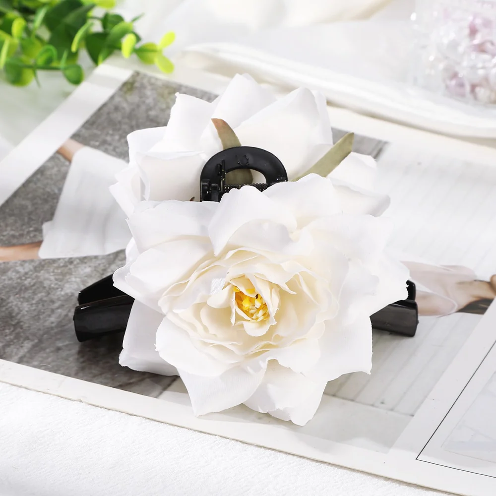 40 Styles Plush Synthetic Fabric Flower Hair Claw - Image 36