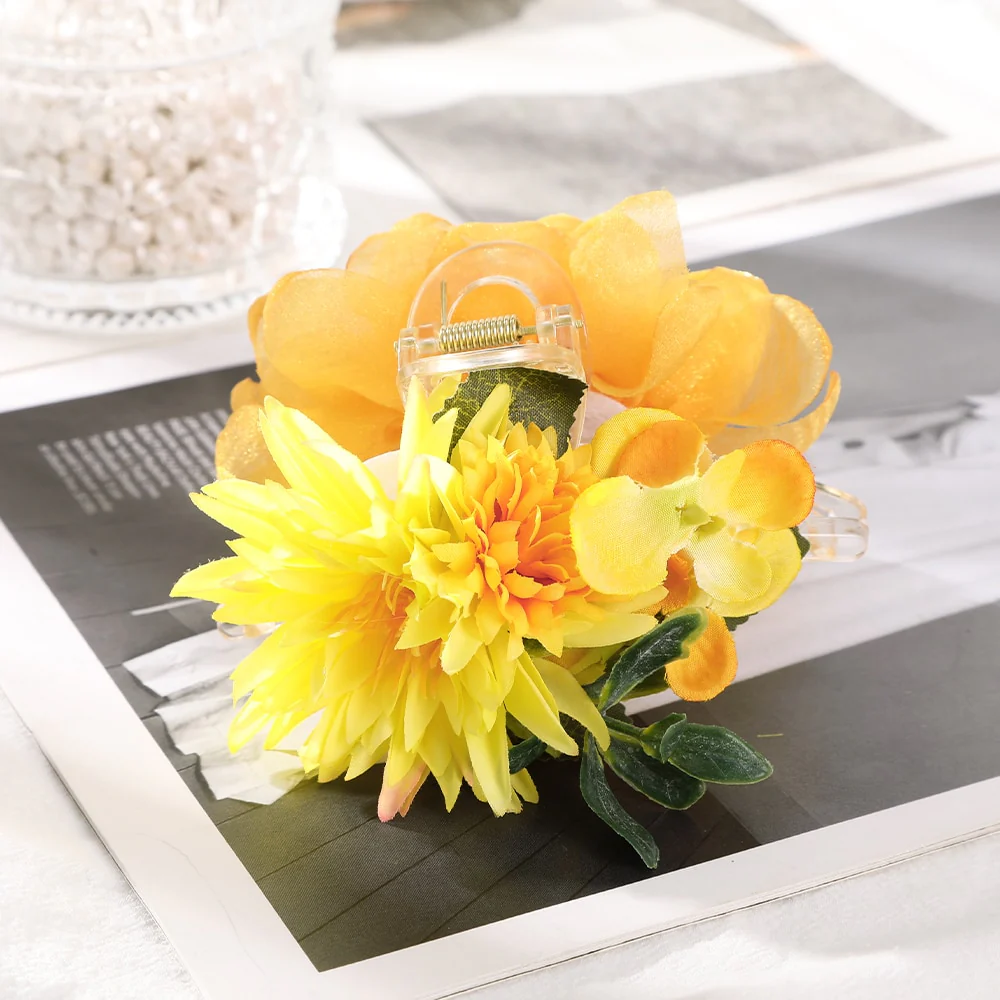 40 Styles Plush Synthetic Fabric Flower Hair Claw - Image 38