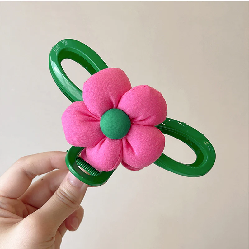 40 Styles Plush Synthetic Fabric Flower Hair Claw - Image 50