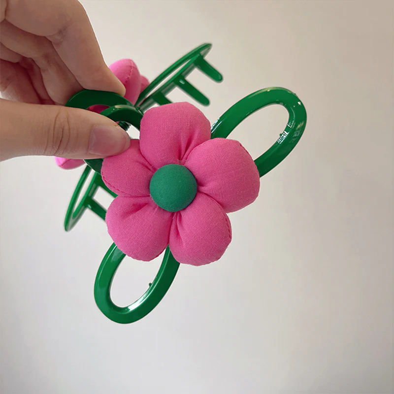 40 Styles Plush Synthetic Fabric Flower Hair Claw - Image 53