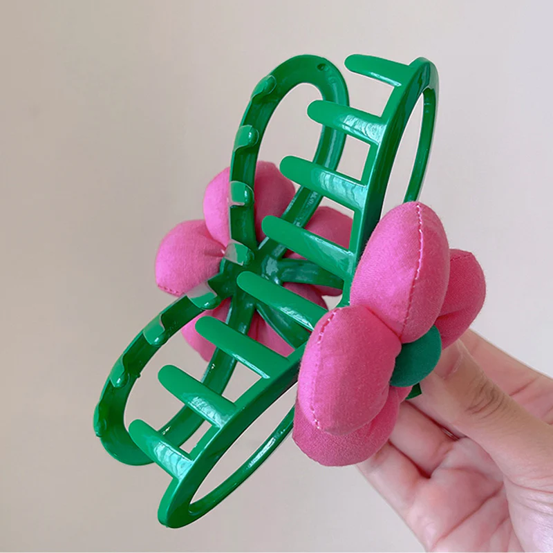 40 Styles Plush Synthetic Fabric Flower Hair Claw - Image 54