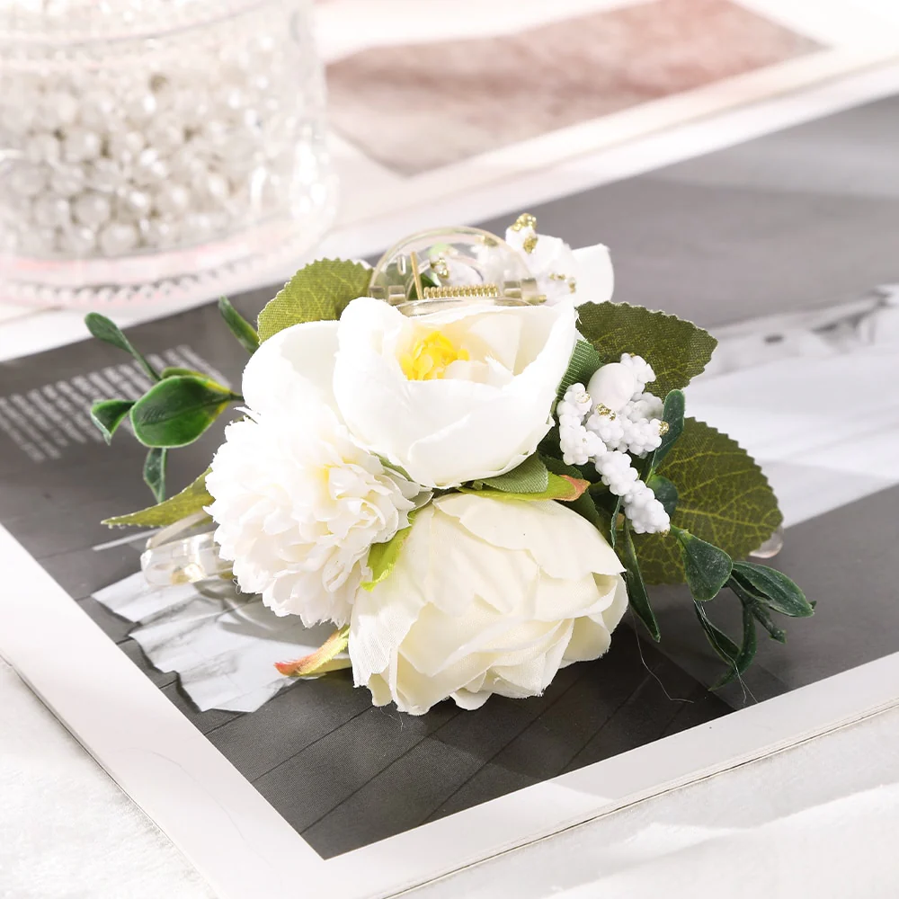 40 Styles Plush Synthetic Fabric Flower Hair Claw - Image 7