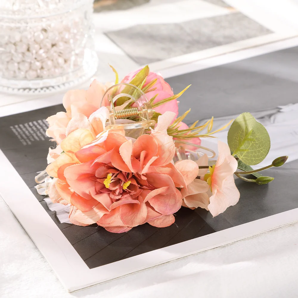 40 Styles Plush Synthetic Fabric Flower Hair Claw - Image 9