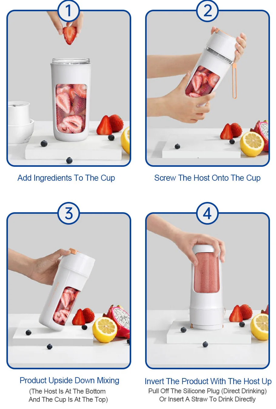 Portable Blender Fruit Mixer Cup - Image 13