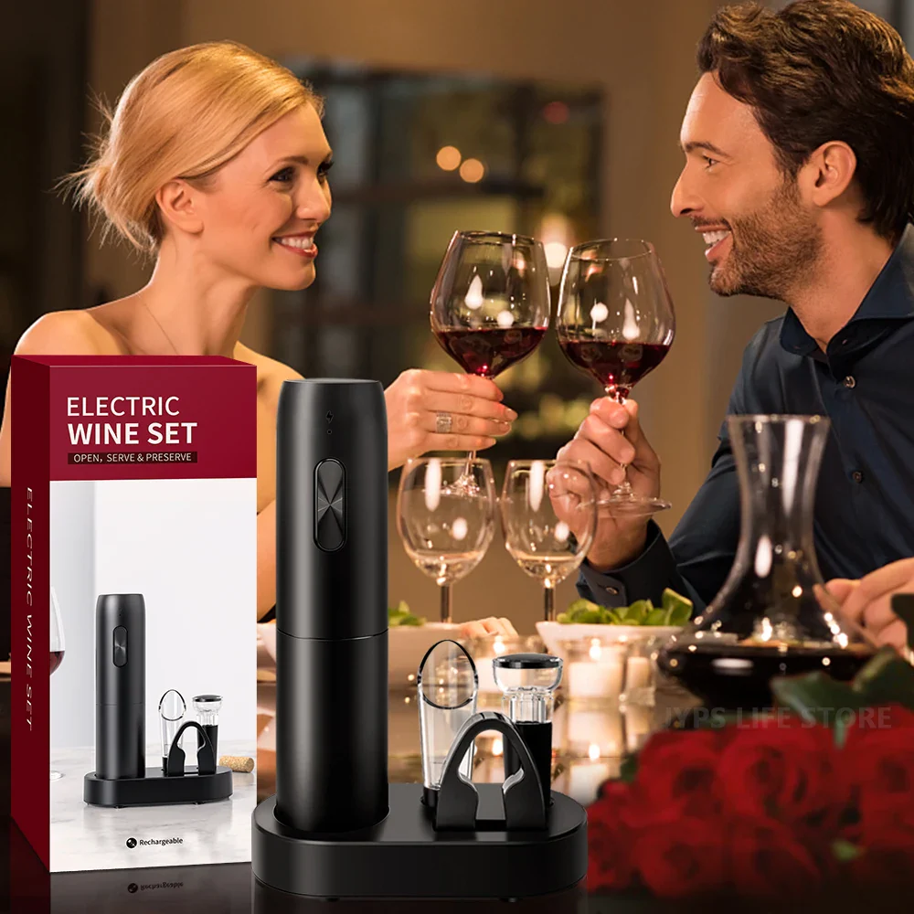 PourEase Electric Wine Opener Set - Image 3