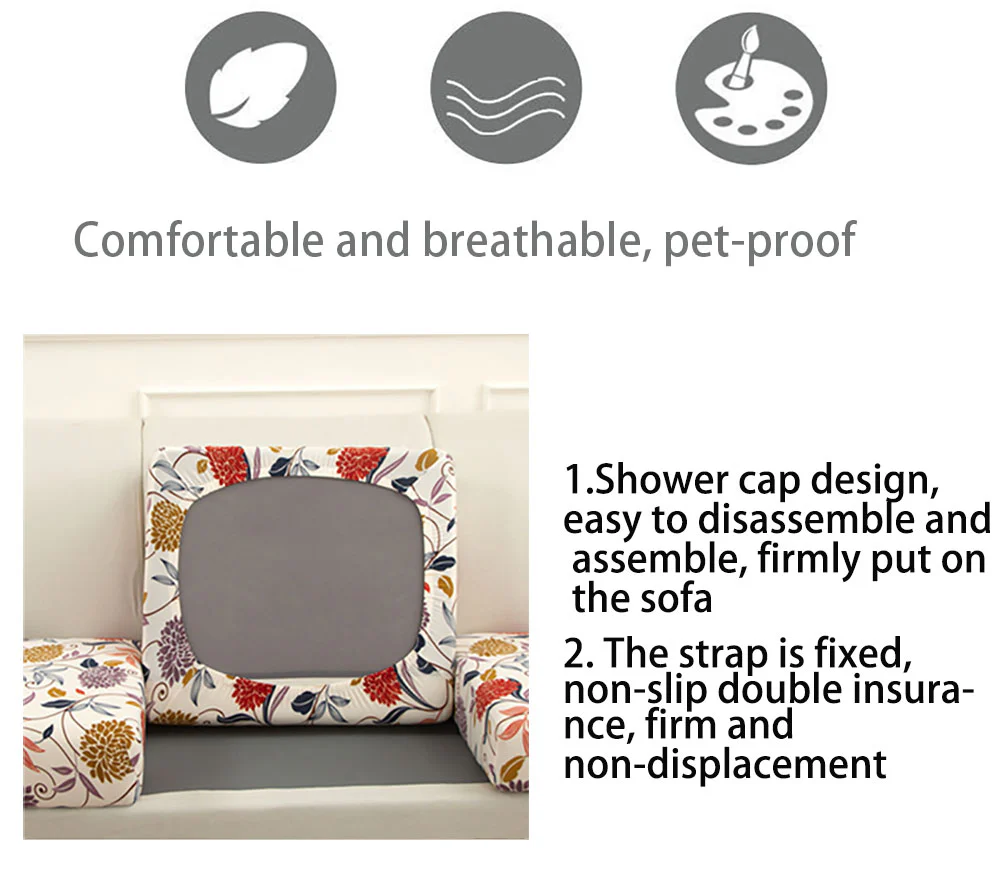 Printed Sofa Seat Cushion Cover - Image 31