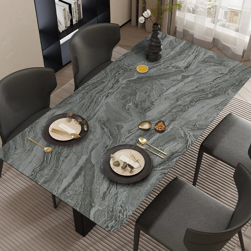 Pristine Snow Marble: Premium PVC Leather Dining Table Mats - Image 13