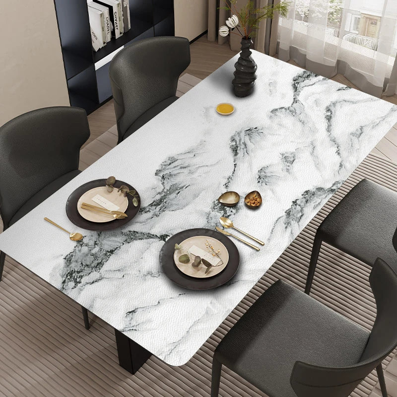 Pristine Snow Marble: Premium PVC Leather Dining Table Mats - Image 19