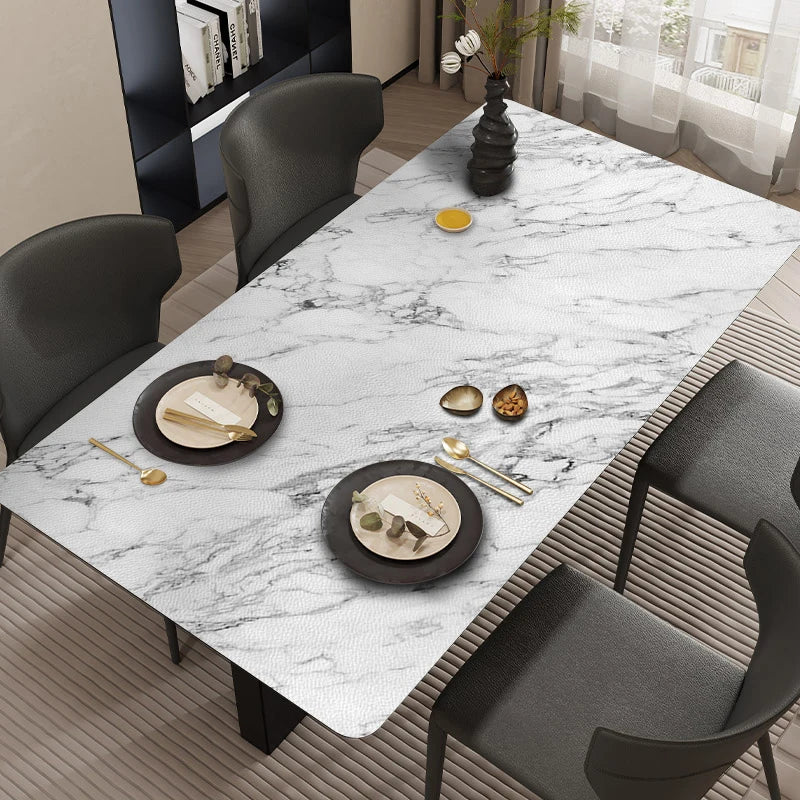 Pristine Snow Marble: Premium PVC Leather Dining Table Mats - Image 22