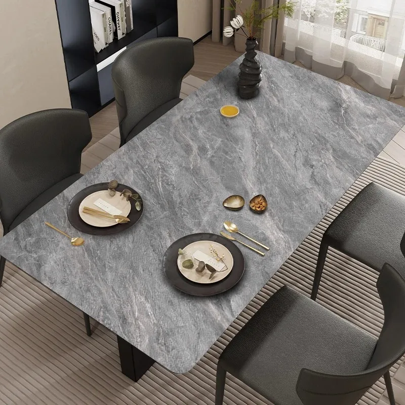 Pristine Snow Marble: Premium PVC Leather Dining Table Mats - Image 3