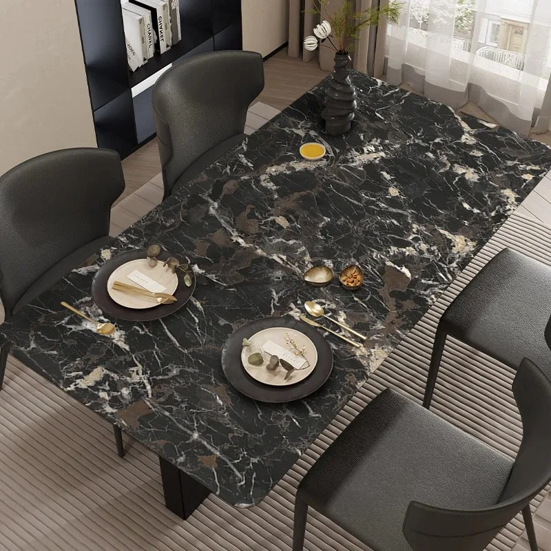 Pristine Snow Marble: Premium PVC Leather Dining Table Mats - Image 5