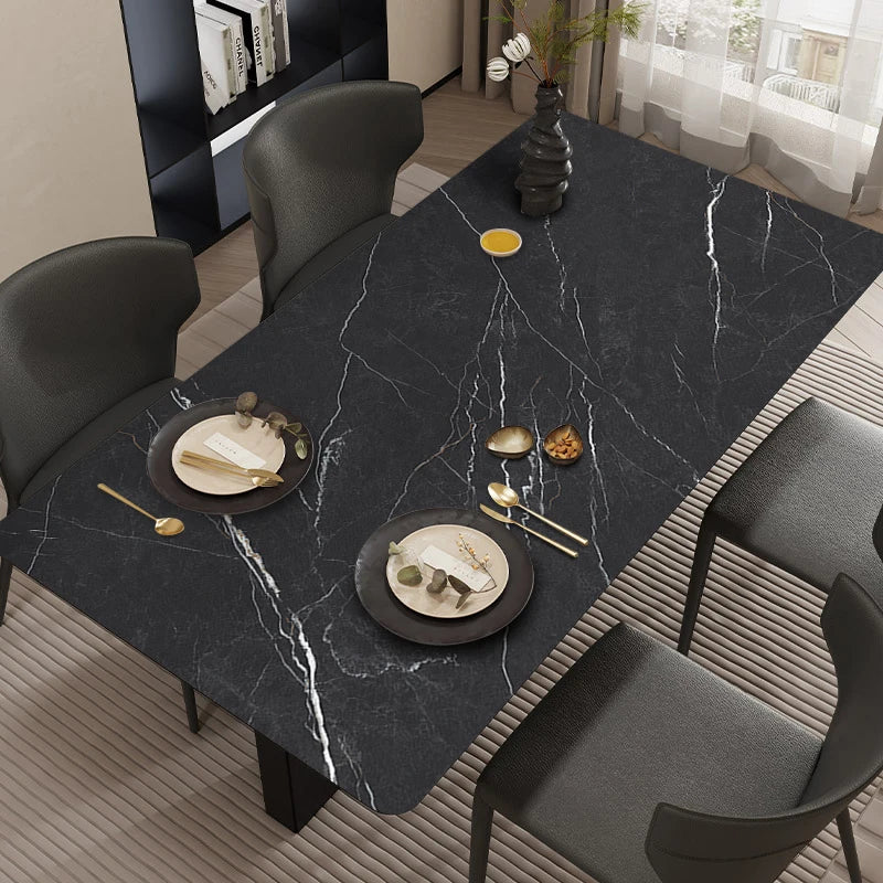 Pristine Snow Marble: Premium PVC Leather Dining Table Mats - Image 7