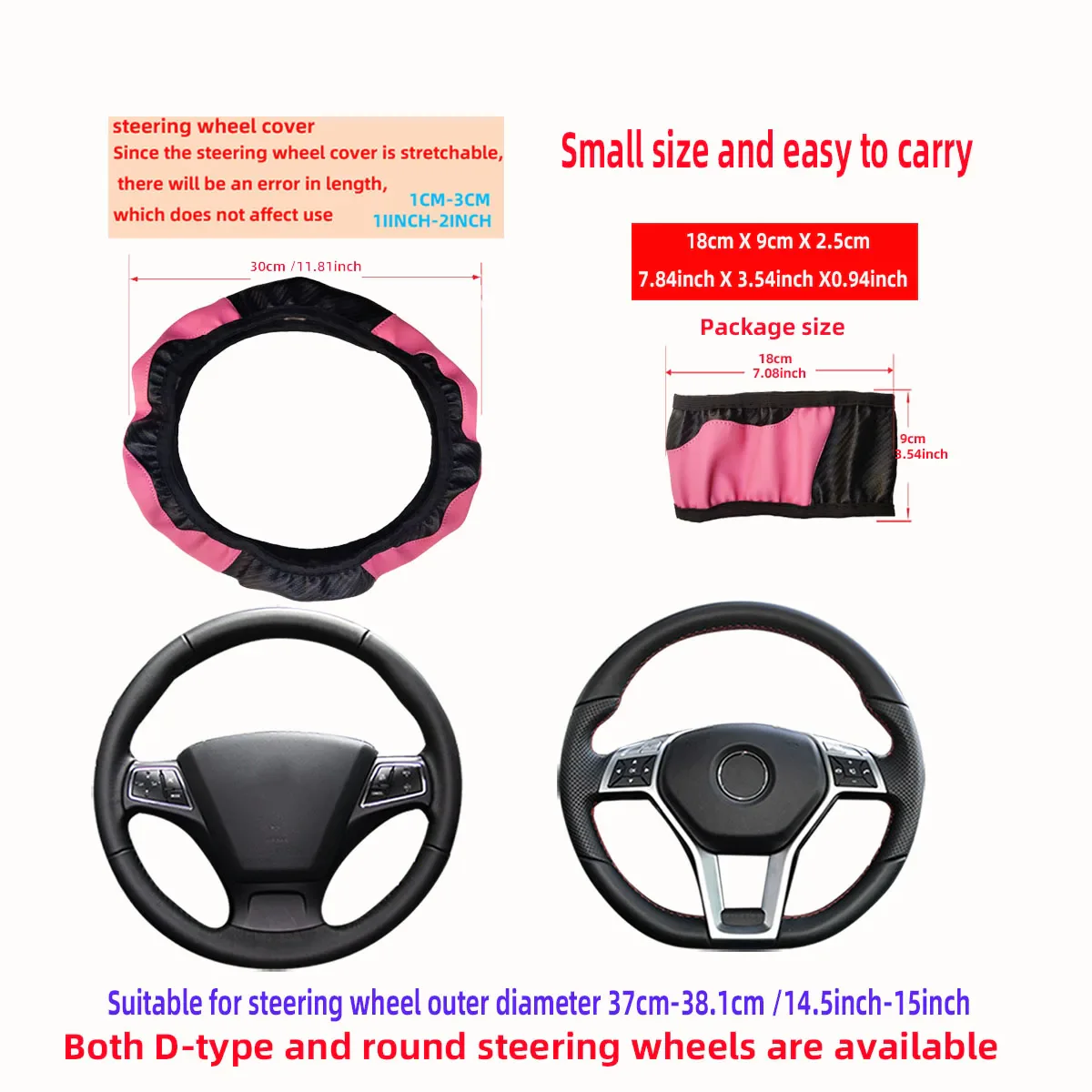 PU Carbon Fiber Leather Car Steering Wheel Cover - Image 2