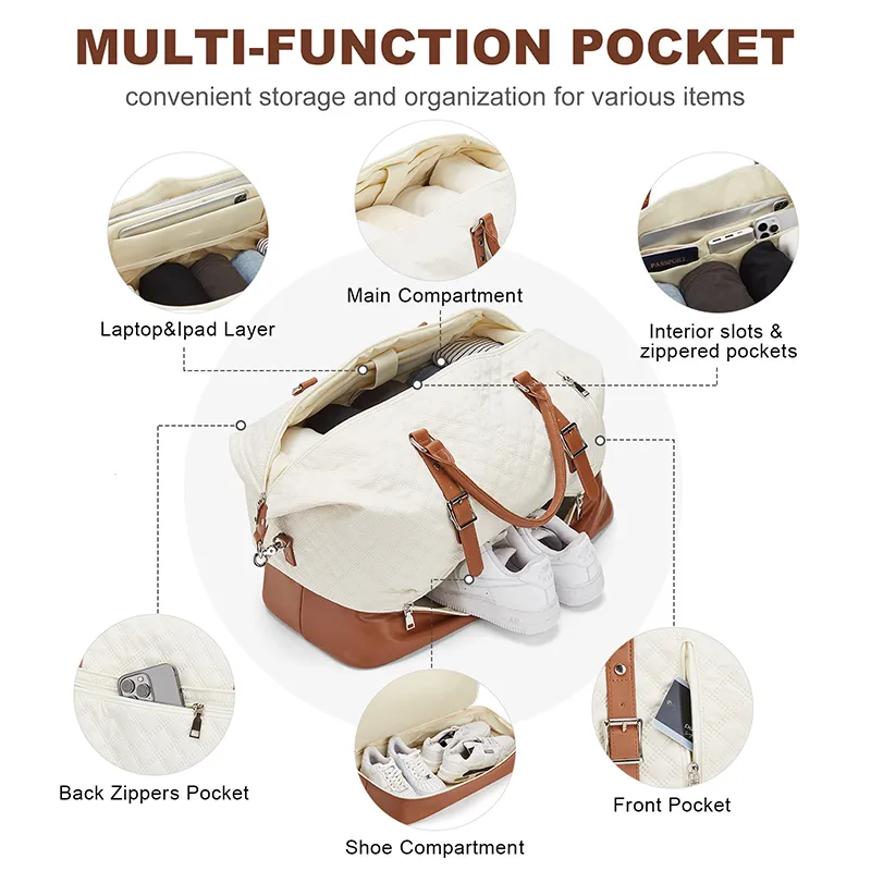 PU Leather Double Layer Shoe Travel Bag - Image 3