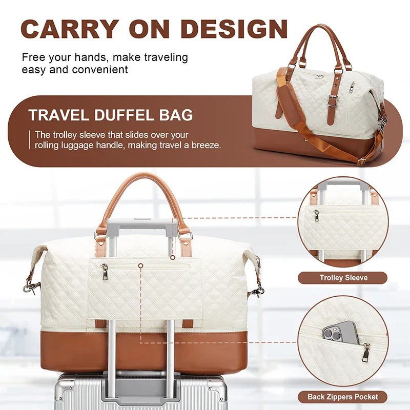 PU Leather Double Layer Shoe Travel Bag - Image 4
