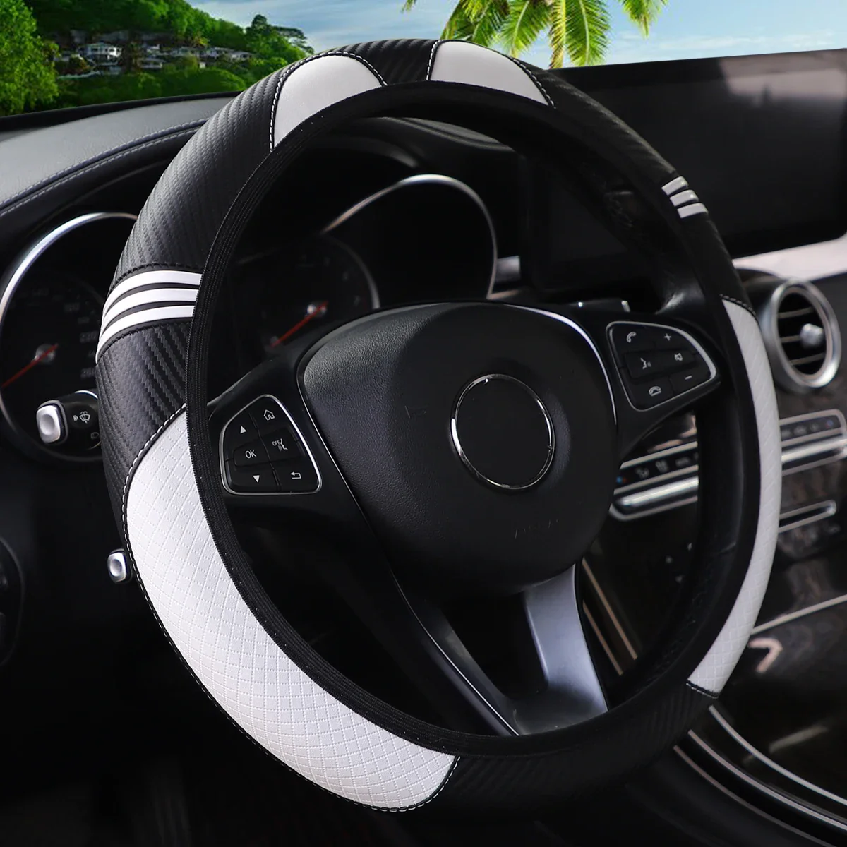 PU Leather Steering Wheel Cover - Image 15