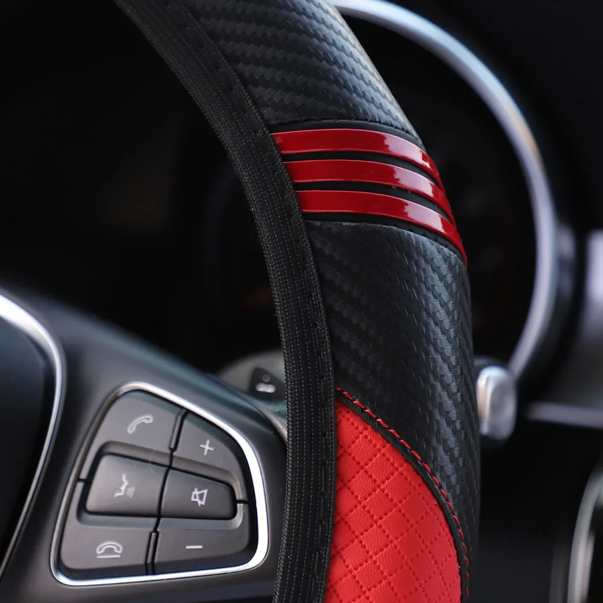 PU Leather Steering Wheel Cover - Image 3