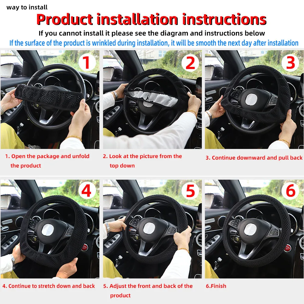 PU Leather Steering Wheel Cover - Image 5