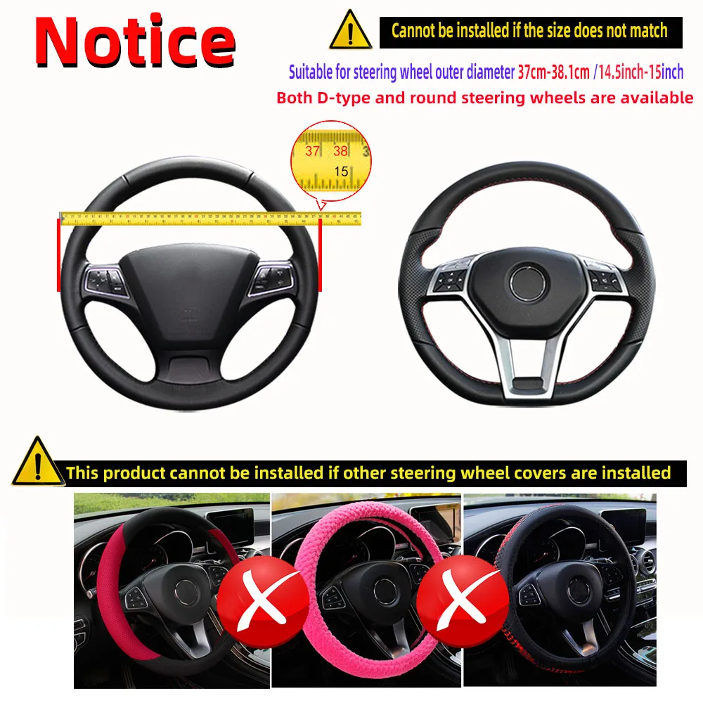 PU Leather Steering Wheel Cover - Image 7