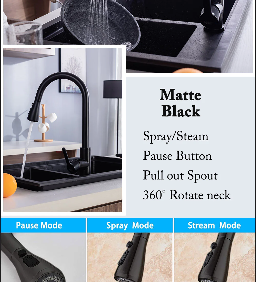 Pull Out  Kitchen Faucet Water Tap - Image 20